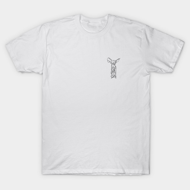 Minimal line illustration of the Winged Victory of Samothrace by THESOLOBOYY